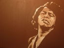 JAMES BROWN - RIP. (IN BROWN.)
SIZE: 24" X 18".